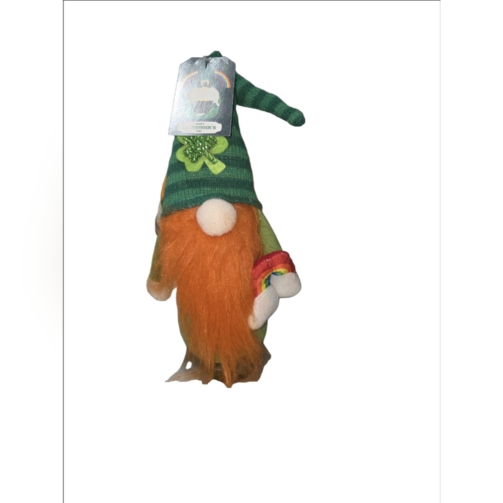 St. Patrick's Day Green Sock Hat with Shamrock Gnome